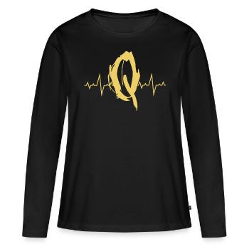 q - Women's Premium Organic Long Sleeve Shirt - black - Front - Julia (174cm)