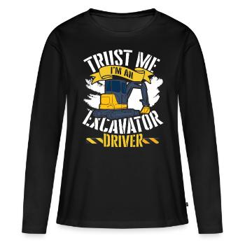 Travaux de construction de travaux de construction de travaux de construction de routes de dragage - T-shirt manches longues Premium bio Femme - noir - Devant - Julia (174cm)