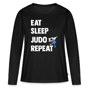 Judo - T-shirt manches longues Premium bio Femme - noir - Devant - Julia (174cm)