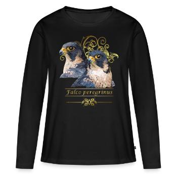 Le faucon pèlerin - T-shirt manches longues Premium bio Femme - noir - Devant - Julia (174cm)