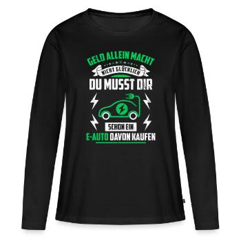 E-Auto Elektroauto - Frauen Premium Bio Langarmshirt - Schwarz - Vorne - Julia (174cm)