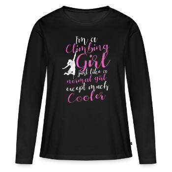 Montée - T-shirt manches longues Premium bio Femme - noir - Devant - Julia (174cm)