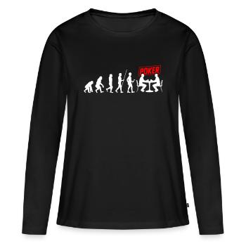 Jeu de cartes de poker Casino Texas Hold'em Spades Bluff - T-shirt manches longues Premium bio Femme - noir - Devant - Julia (174cm)