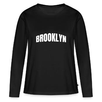 Brooklyn - T-shirt manches longues Premium bio Femme - noir - Devant - Julia (174cm)
