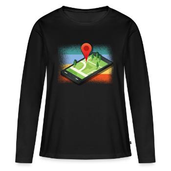 Geocache GPS Outdoor Lost place Geschenk - Frauen Premium Bio Langarmshirt - Schwarz - Vorne - Julia (174cm)