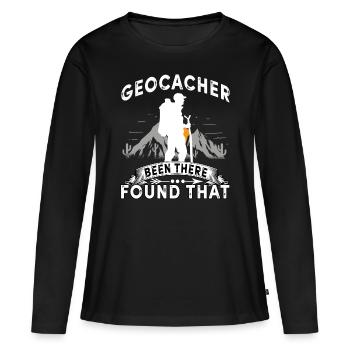 geocache - Frauen Premium Bio Langarmshirt - Schwarz - Vorne - Julia (174cm)