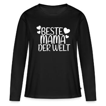 Beste Mama der Welt - Frauen Premium Bio Langarmshirt - Schwarz - Vorne - Julia (174cm)