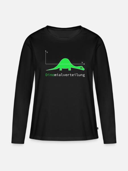 Dinomialverteilung Lustige Nerd Mathe Geschenkidee - Frauen Premium Bio Langarmshirt - Schwarz