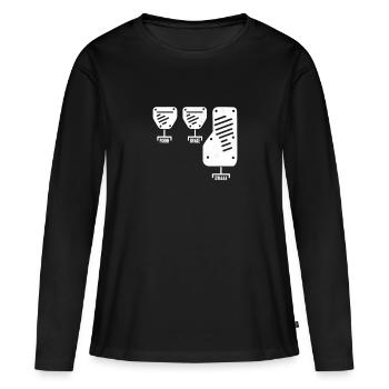Changement de vitesse manuel - pédales - T-shirt manches longues Premium bio Femme - noir - Devant - Julia (174cm)