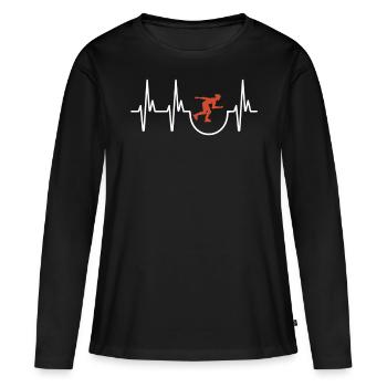 Rollers - T-shirt manches longues Premium bio Femme - noir - Devant - Julia (174cm)