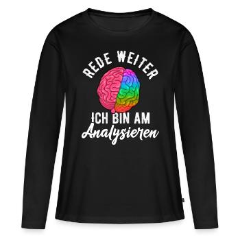 Psychologe Therapeut gehirn Psyche Freud - Frauen Premium Bio Langarmshirt - Schwarz - Vorne - Julia (174cm)