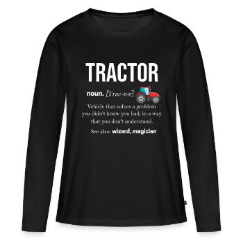 Tracteur Agriculture Agriculteur Trekker Champ - T-shirt manches longues Premium bio Femme - noir - Devant - Julia (174cm)