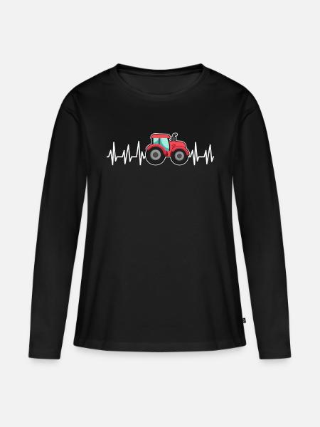 Traktor - Frauen Premium Bio Langarmshirt - Schwarz
