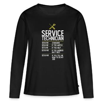 Technicien de service cadeau cadeau idée - T-shirt manches longues Premium bio Femme - noir - Devant - Julia (174cm)