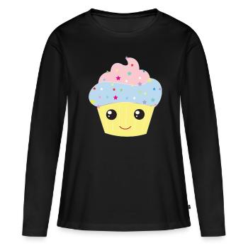 Muffin - T-shirt manches longues Premium bio Femme - noir - Devant - Julia (174cm)