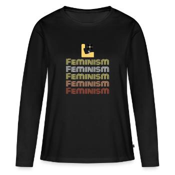 Cadeau féministe féministe féministe - T-shirt manches longues Premium bio Femme - noir - Devant - Julia (174cm)
