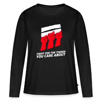 Cadeau féministe féministe féministe - T-shirt manches longues Premium bio Femme - noir - Devant - Julia (174cm)
