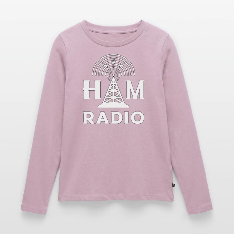 Radio HAM Operator Amateurfunk Antenne Geschenk Frauen Premium Bio Langarmshirt