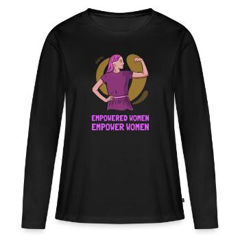 Cadeau féministe féministe féministe - T-shirt manches longues Premium bio Femme - noir - Devant - Julia (174cm)