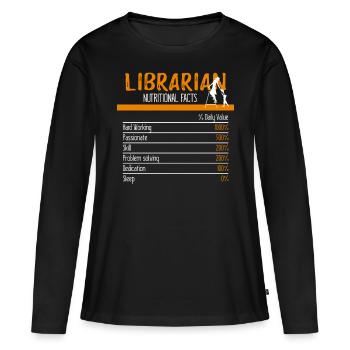 Ingrédients bibliothécaires - T-shirt manches longues Premium bio Femme - noir - Devant - Julia (174cm)