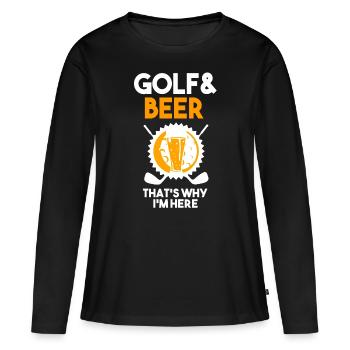 Golf Golfer Sprüche Geschenk Golfplatz Golfschwung - Frauen Premium Bio Langarmshirt - Schwarz - Vorne - Julia (174cm)