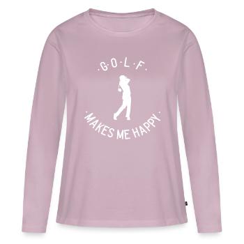 Golf Golfer Sprüche Geschenk Golfplatz Golfschwung - Frauen Premium Bio Langarmshirt - Altrosa - Vorne - Julia (174cm)