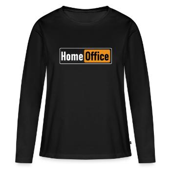 Bureau à domicile Drôle Humour Sarcastique - T-shirt manches longues Premium bio Femme - noir - Devant - Julia (174cm)