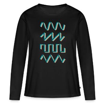 Synthétiseur Synthétiseur Audio Analog Waves - T-shirt manches longues Premium bio Femme - noir - Devant - Julia (174cm)