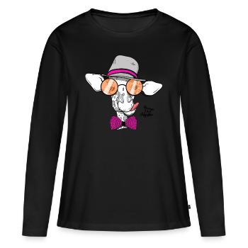 Girafe de hipster - T-shirt manches longues Premium bio Femme - noir - Devant - Julia (174cm)