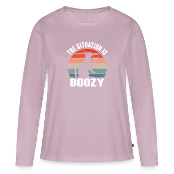 The location is drunkenness motive - Women's Premium Organic Long Sleeve Shirt - dusky pink - Front - Julia (174cm)