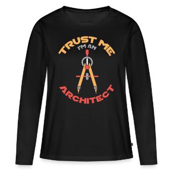 Architecte architecture idée cadeau maison construction - T-shirt manches longues Premium bio Femme - noir - Devant - Julia (174cm)