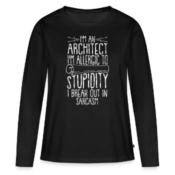 Architecte architecture idée cadeau maison construction - T-shirt manches longues Premium bio Femme - noir - Devant - Julia (174cm)