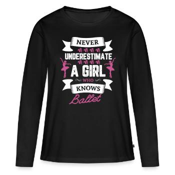Conception de ballet pour un danseur de ballet - T-shirt manches longues Premium bio Femme - noir - Devant - Julia (174cm)