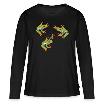Frog roach tree frog frogs - Women's Premium Organic Long Sleeve Shirt - black - Front - Julia (174cm)