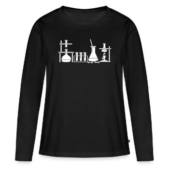 Chimiste - T-shirt manches longues Premium bio Femme - noir - Devant - Julia (174cm)