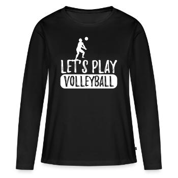 Cadeau d'équipe de jeu de sport de volleyball - T-shirt manches longues Premium bio Femme - noir - Devant - Julia (174cm)