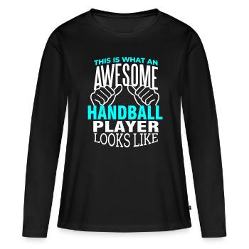 Handball player cool handball hall - Women's Premium Organic Long Sleeve Shirt - black - Front - Julia (174cm)