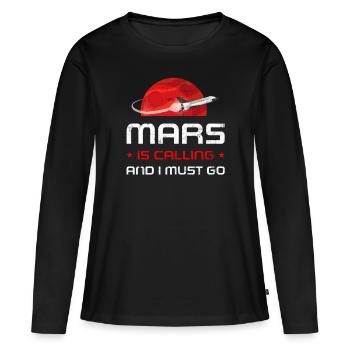 Mars - Women's Premium Organic Long Sleeve Shirt - black - Front - Julia (174cm)
