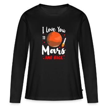 Mars - Women's Premium Organic Long Sleeve Shirt - black - Front - Julia (174cm)