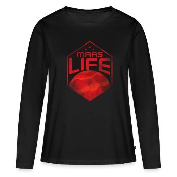 Mars - Women's Premium Organic Long Sleeve Shirt - black - Front - Julia (174cm)