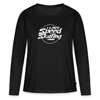 I love speed skating, speed skating, speed skating - Women's Premium Organic Long Sleeve Shirt - black - Front - Julia (174cm)