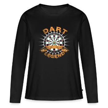 Jeu de fléchettes avec fléchettes - T-shirt manches longues Premium bio Femme - noir - Devant - Julia (174cm)