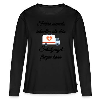 Rettungsdienst Arbeit Rettungssanitäter Sanitäter - Frauen Premium Bio Langarmshirt - Schwarz - Vorne - Julia (174cm)