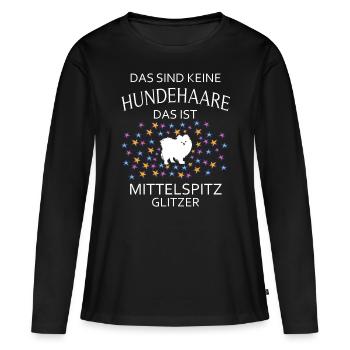 Spitze Deutscher Mittelspitz Hunde Hund - Frauen Premium Bio Langarmshirt - Schwarz - Vorne - Julia (174cm)