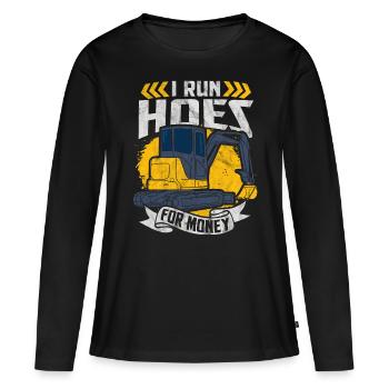 Bagger - Frauen Premium Bio Langarmshirt - Schwarz - Vorne - Julia (174cm)