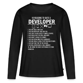 Software developer programming programming - Women's Premium Organic Long Sleeve Shirt - black - Front - Julia (174cm)