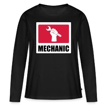 Mechanic - Women's Premium Organic Long Sleeve Shirt - black - Front - Julia (174cm)