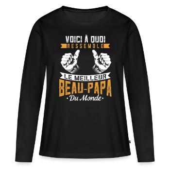 Step-dad gifts step-dad - Women's Premium Organic Long Sleeve Shirt - black - Front - Julia (174cm)