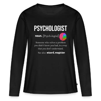 Psychologie psychologue thérapeute cadeau psyché - T-shirt manches longues Premium bio Femme - noir - Devant - Julia (174cm)