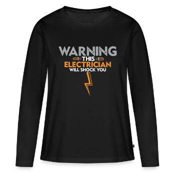électricien électricité électronique profession électronique - T-shirt manches longues Premium bio Femme - noir - Devant - Julia (174cm)